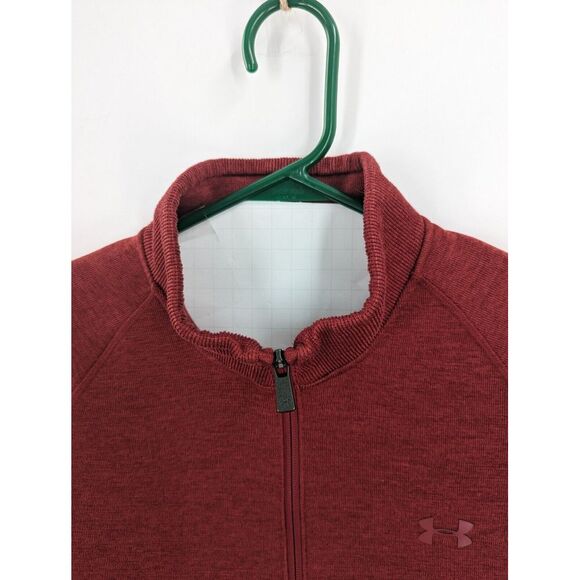 Under Armour Storm Loose Cold Gear Men's Dark Red 1/4 Pullover Sweater, XL - Picture 6 of 9